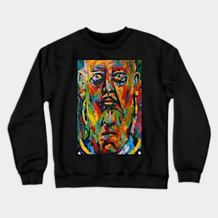 Aleister Crowley The Great Beast of Thelema painted in a Surrealist and Impressionist style Crewneck Sweatshirt